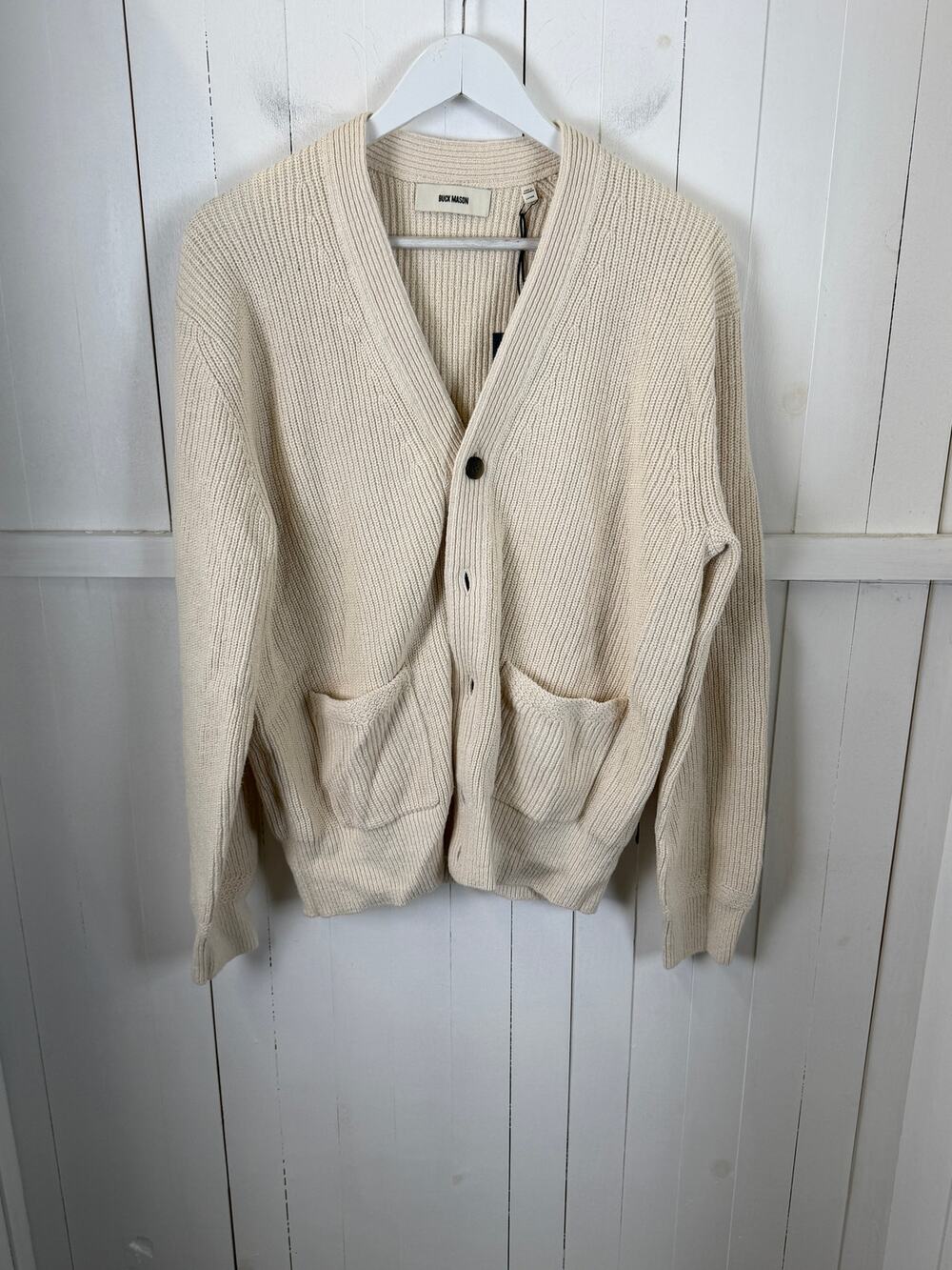 Buck Mason Cream Cotton Pullover Sweater Women’s L NWT